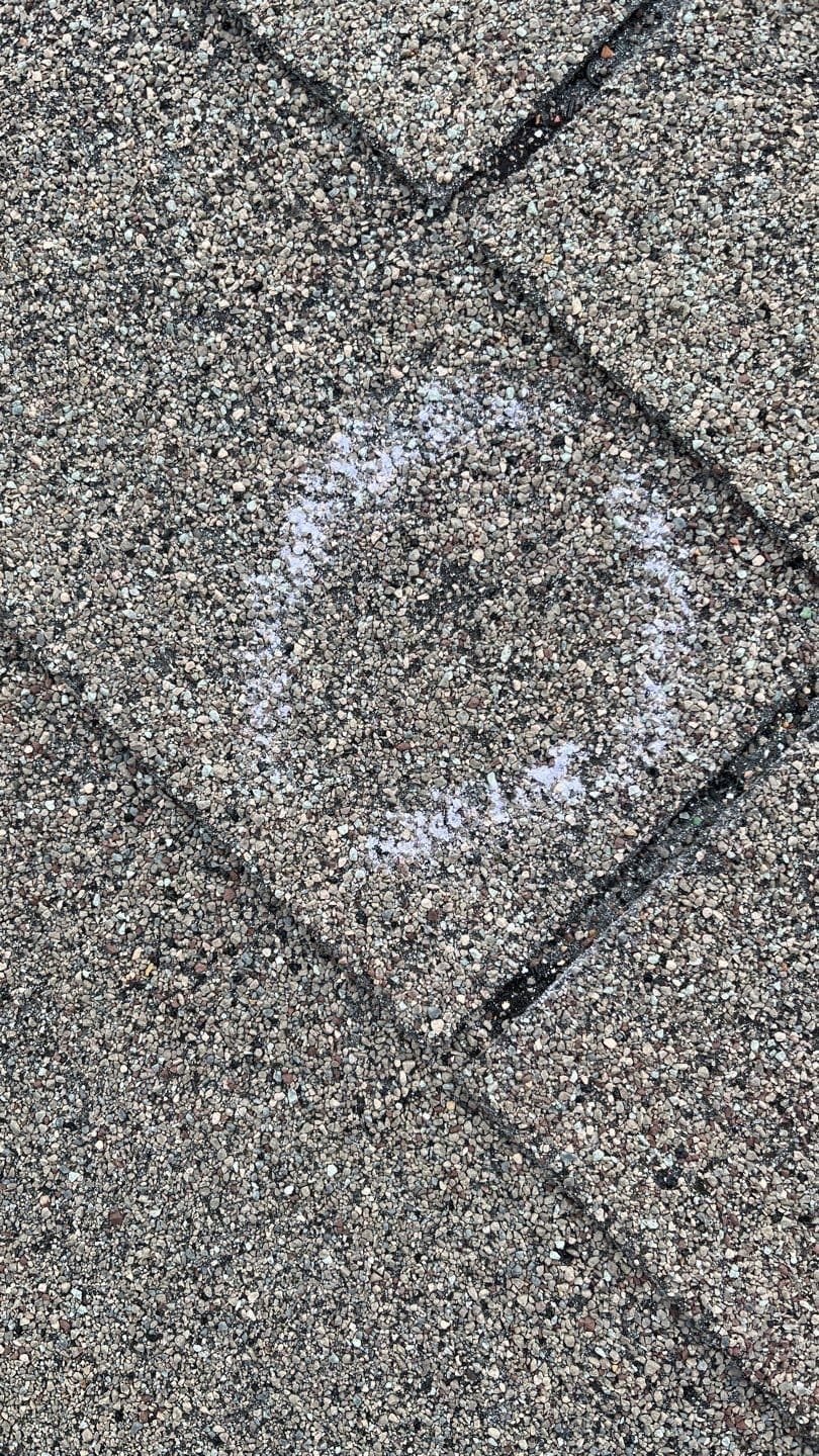 Hail damage to roof